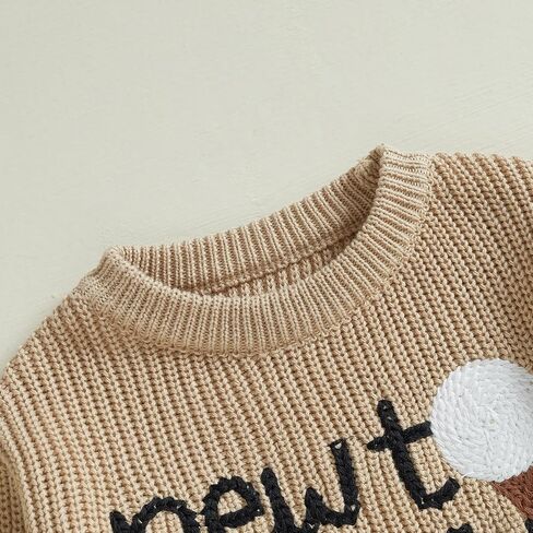 Baby Boy Girl Knit Sweater Fall Winter Clothes Toddler Infant Golf Birthday Outfits Chunky Warm Pullovers Knitwear in Saudi Arabia