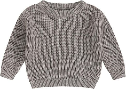fhutpw Baby Boy Girl Pullover Sweater 3 6 12 18 Months Knit Clothes Unisex Toddler 2T 3T 4T Fall Winter Warm Long Sleeve Tops in Saudi Arabia