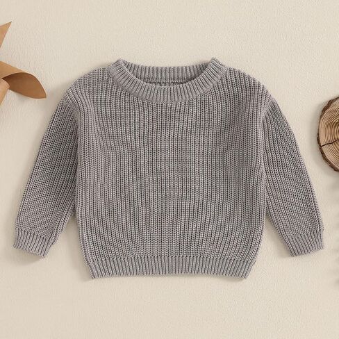 fhutpw Baby Boy Girl Pullover Sweater 3 6 12 18 Months Knit Clothes Unisex Toddler 2T 3T 4T Fall Winter Warm Long Sleeve Tops in Saudi Arabia