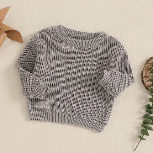 fhutpw Baby Boy Girl Pullover Sweater 3 6 12 18 Months Knit Clothes Unisex Toddler 2T 3T 4T Fall Winter Warm Long Sleeve Tops in Saudi Arabia