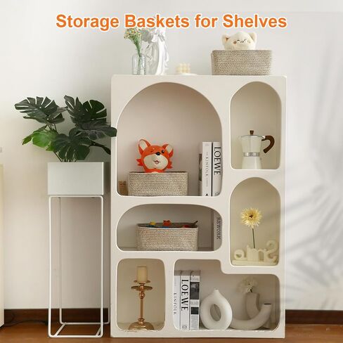 Storage Baskets for Organizing, Small Storage Bins for Shelves, Gift Basket Empty, Cute Woven Decorative Closet Organizer, Baby Rope Basket, Dog Toy Storage, 11x7.5x4.5", 3Packs Mixed Brown in Saudi Arabia