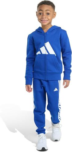 adidas Baby Boys 2-piece Long Sleeve Essential Big Logo Fleece Jacket & Jogger Set in Kuwait