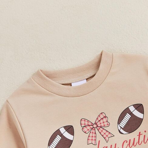 Baby Boys Girls Fall Football Sweatshirt Sunday Funday Rugby Theme Crew Neck Pullover For Infant Toddler Kids in Kuwait