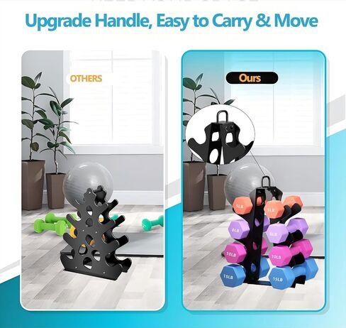 Weight Rack for Dumbbells(Dumbbells not included), EXBTOKA Compact A-Frame Dumbbell Rack Stand Only, Dumbbell Rack with Handle, for Home Gym Workout in Kuwait