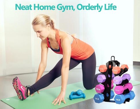 Weight Rack for Dumbbells(Dumbbells not included), EXBTOKA Compact A-Frame Dumbbell Rack Stand Only, Dumbbell Rack with Handle, for Home Gym Workout in Kuwait