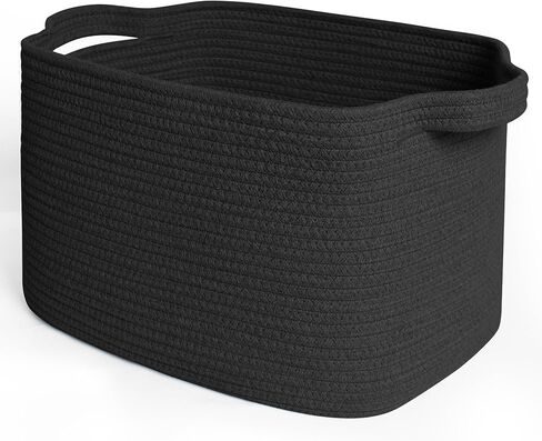 Wicker Basket for Storage, 15"x11"x9" Woven Basket with Handle, Rectangular Cute Storage Bin for Books, Shoes, Clothes, Towels, Decorative Gift Bin Empty, Stuffed Animal Organizer, Home Decor in Saudi Arabia