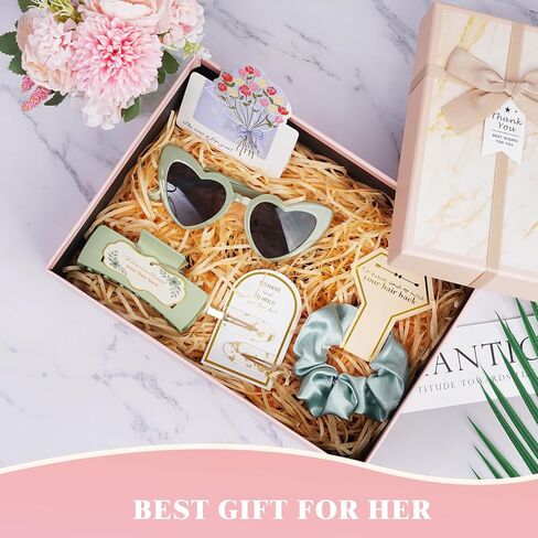 Sage Green Bridesmaid Gifts for Proposal, 6PCS Girls Gift Set with Hair Claws, Scrunchies, Makeup Clips & Heart Sunglasses, Wedding Bachelorette Party Favors, Birthday Gifts for Women Teens in Saudi Arabia