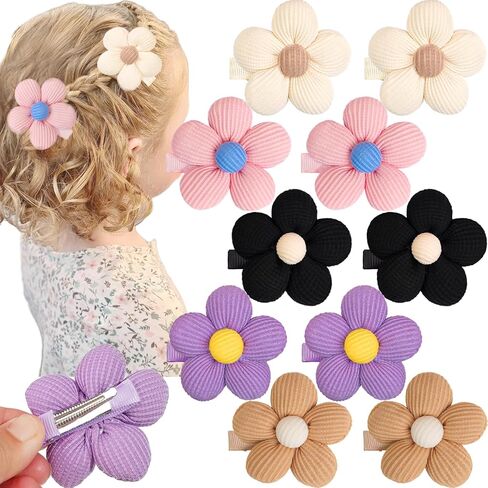 CÉLLOT Flower Hair Clips,10 Pcs Non-Slip Flower Bows Alligator Clips Hair Accessories for Girls Toddlers Teens and Women in Kuwait