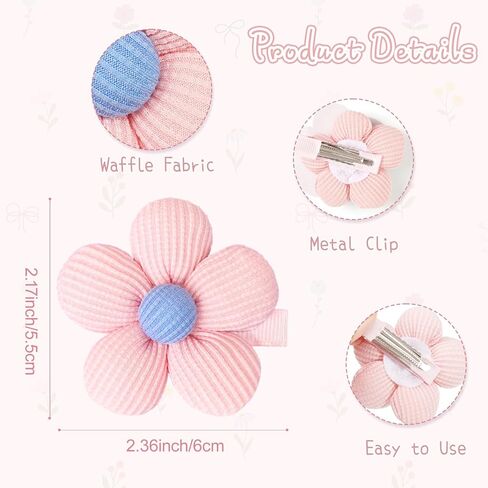 CÉLLOT Flower Hair Clips,10 Pcs Non-Slip Flower Bows Alligator Clips Hair Accessories for Girls Toddlers Teens and Women in Kuwait