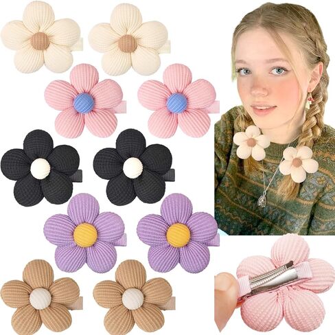 CÉLLOT Flower Hair Clips,10 Pcs Non-Slip Flower Bows Alligator Clips Hair Accessories for Girls Toddlers Teens and Women in Kuwait