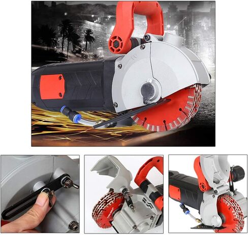 ZXMOTO Wall Groove Cutting Machine +Carry Box 110V 4800W,With 5 PCS Saw Blades Wall Slotting Machine Electric Wall Chaser for Brick Granite Marble Concrete 42MM Cutting Width/41MM Cutting Depth in Saudi Arabia