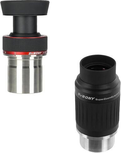 SVBONY Zoom Eyepiece Set, Achieve Zoom Range 3-20mm, SV215 Zoom Eyepiece, 1.25'' 3-8mm Eyepiece Bundle with SV230 Telescope Eyepiece, 8-20mm Zoom Eyepiece for Astronomy Planetary Visual in Saudi Arabia