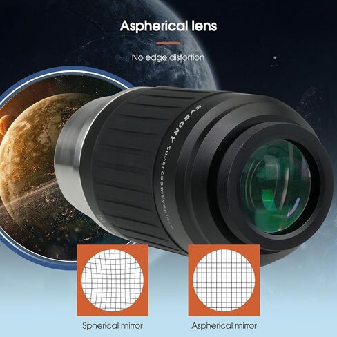 SVBONY Zoom Eyepiece Set, Achieve Zoom Range 3-20mm, SV215 Zoom Eyepiece, 1.25'' 3-8mm Eyepiece Bundle with SV230 Telescope Eyepiece, 8-20mm Zoom Eyepiece for Astronomy Planetary Visual in Saudi Arabia