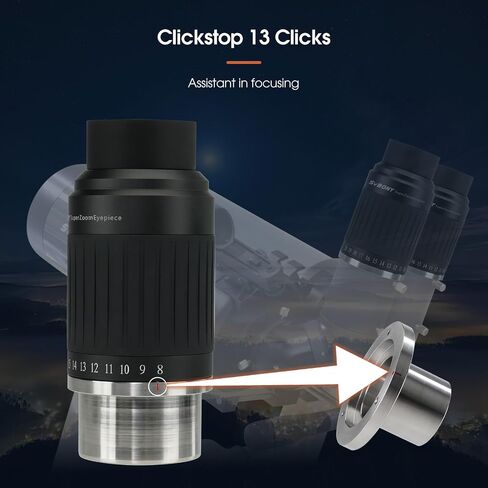 SVBONY Zoom Eyepiece Set, Achieve Zoom Range 3-20mm, SV215 Zoom Eyepiece, 1.25'' 3-8mm Eyepiece Bundle with SV230 Telescope Eyepiece, 8-20mm Zoom Eyepiece for Astronomy Planetary Visual in Saudi Arabia