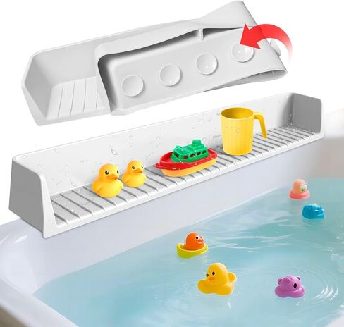 حارس Splash for Bathtub Kids - حارس حوض الاستحمام السيليكون مع 11 كوب شفط ، حوض استحمام يلعب الرف للأطفال وحامل الألعاب ، منع تسرب الماء في الحمام ، وقت الاستحمام الممتع للأطفال الصغار ، الرمادي ، الرمادي in Saudi Arabia
