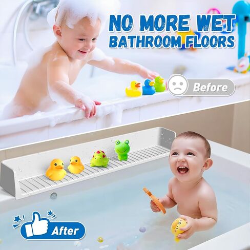 حارس Splash for Bathtub Kids - حارس حوض الاستحمام السيليكون مع 11 كوب شفط ، حوض استحمام يلعب الرف للأطفال وحامل الألعاب ، منع تسرب الماء في الحمام ، وقت الاستحمام الممتع للأطفال الصغار ، الرمادي ، الرمادي in Saudi Arabia