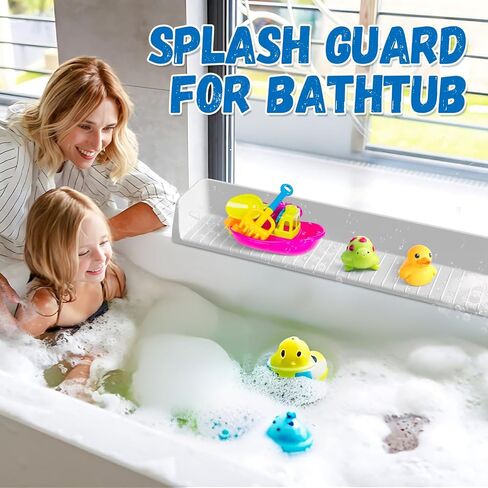 حارس Splash for Bathtub Kids - حارس حوض الاستحمام السيليكون مع 11 كوب شفط ، حوض استحمام يلعب الرف للأطفال وحامل الألعاب ، منع تسرب الماء في الحمام ، وقت الاستحمام الممتع للأطفال الصغار ، الرمادي ، الرمادي in Saudi Arabia