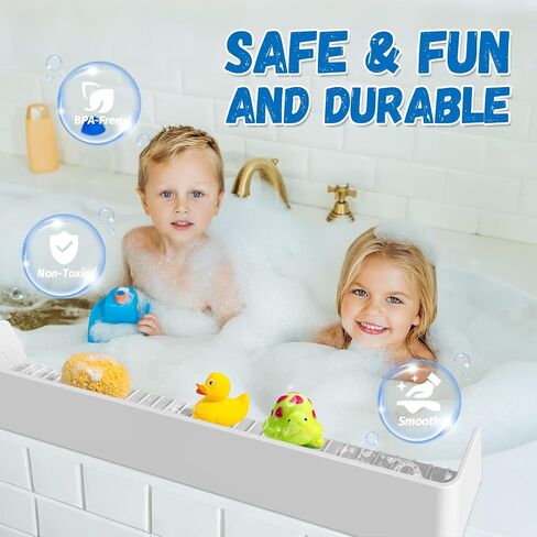 حارس Splash for Bathtub Kids - حارس حوض الاستحمام السيليكون مع 11 كوب شفط ، حوض استحمام يلعب الرف للأطفال وحامل الألعاب ، منع تسرب الماء في الحمام ، وقت الاستحمام الممتع للأطفال الصغار ، الرمادي ، الرمادي in Saudi Arabia