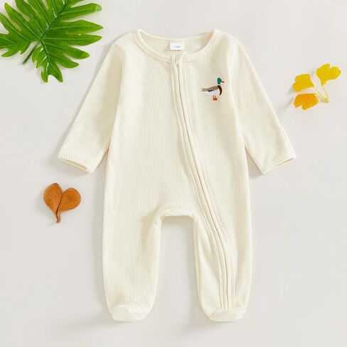 Newborn Baby Boy Clothes Bear Tractor Footie Romper Waffle Onesie Coming Home Jumpsuit Western Farm Fall Outfit in Kuwait