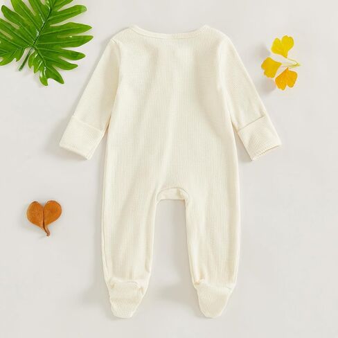 Newborn Baby Boy Clothes Bear Tractor Footie Romper Waffle Onesie Coming Home Jumpsuit Western Farm Fall Outfit in Kuwait