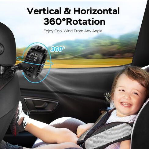 COMLIFE Baby Stroller Fan With Light, Rechargeable Battery Operated, Max 10Hrs Cooling, 3 Speeds, 360° Rotate USB Desk Fan, Flexible Tripod Clip On Fan for Stroller Car Seat Crib Treadmill Golf Cart in Saudi Arabia