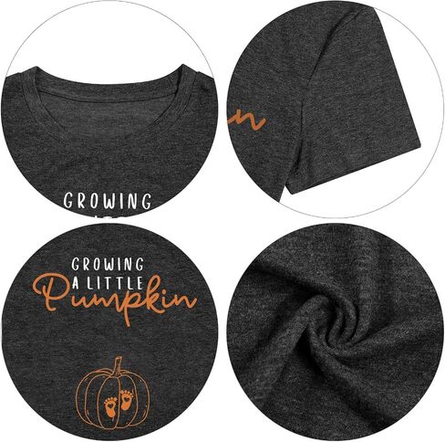 Maternity Halloween Shirt Growing a Little Pumpkin T Shirt Cute Pumpkin Graphic Halloween Pregnancy Short Sleeve Tops in Saudi Arabia
