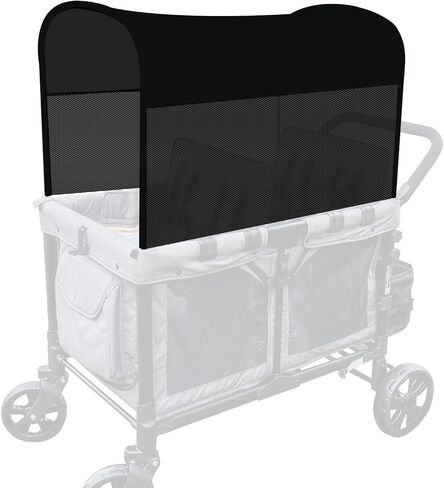 Stretchy Panoramic Canopy Compatible with Wonderfold Stroller Wagons W2/W4 All Models,UPF50+ Sun Protection with Two Mesh Windows,Sun Shade and Protection(Black) in Saudi Arabia