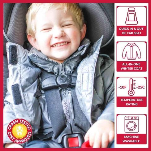 The Road Coat Vegan Allergy-Friendly | Car Seat Safe Jacket | Crash Tested | Unisex | Fast In & Out | 6 Months - 8 Years in Saudi Arabia
