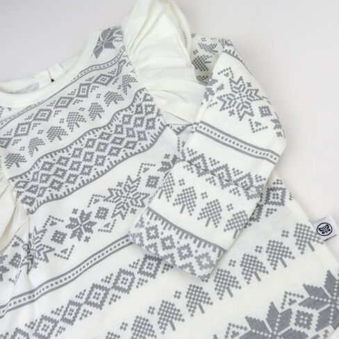 3 Pack Long Sleeve Side Snap Ruffle Shoulder Bodysuit 100% Organic Cotton for Infant Baby and Toddler Girls in Kuwait