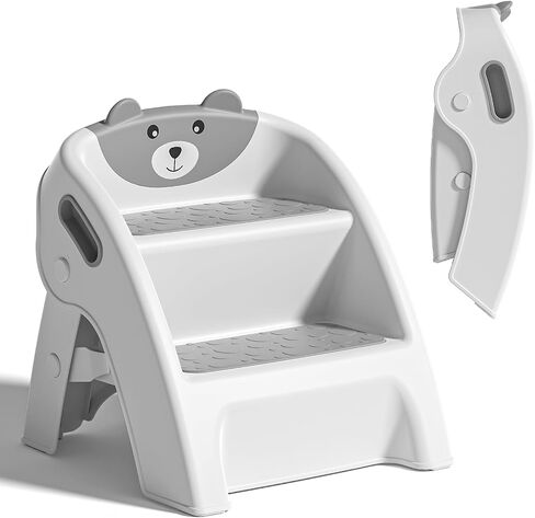 Folding Kids Step Stool for Bathroom and Potty Training,Anti-Slip, Anti-Tip A-Frame Design with 10-Second Setup-Potty 2 Step Stool for Toddlers in Saudi Arabia