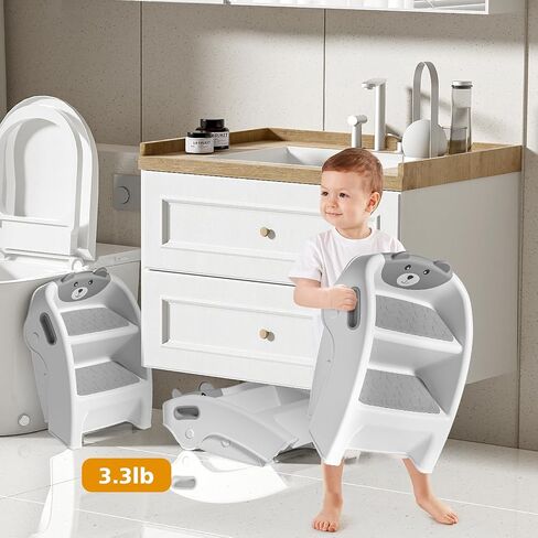 Folding Kids Step Stool for Bathroom and Potty Training,Anti-Slip, Anti-Tip A-Frame Design with 10-Second Setup-Potty 2 Step Stool for Toddlers in Saudi Arabia
