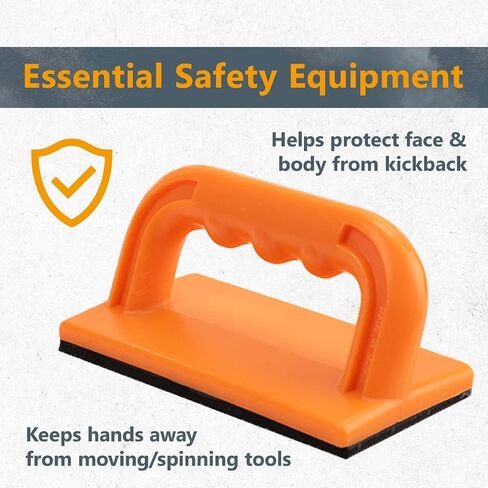 POWERTEC 72402 Grab Push Block with Retractable Holder and Deflector Guard, Anti-Slip Pad & Offset Handle for Improves Control. Ideal for Table Saws, Router Tables, Band Saws, Jointers & Fence Systems in Saudi Arabia
