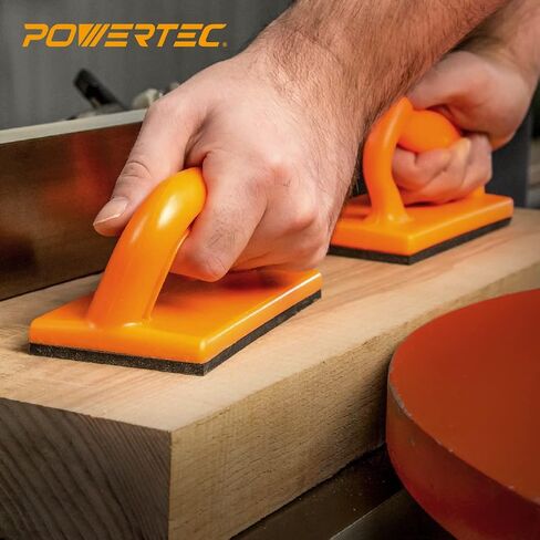 POWERTEC 72402 Grab Push Block with Retractable Holder and Deflector Guard, Anti-Slip Pad & Offset Handle for Improves Control. Ideal for Table Saws, Router Tables, Band Saws, Jointers & Fence Systems in Saudi Arabia