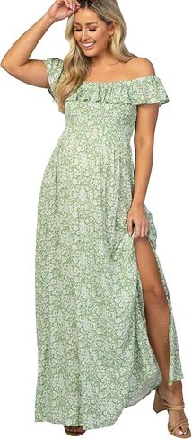 Pinkblush Floral Shulk قبالة فستان الكتف Maxi Maxi in Kuwait