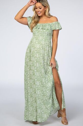 Pinkblush Floral Shulk قبالة فستان الكتف Maxi Maxi in Kuwait