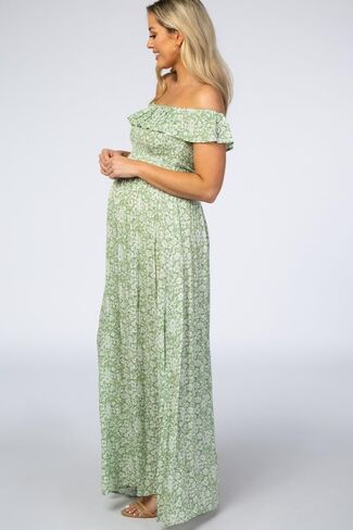 Pinkblush Floral Shulk قبالة فستان الكتف Maxi Maxi in Kuwait