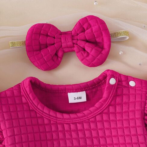 Baby Girl Clothes Toddler Sweatshirt Ruffled Infant Tops Casual Pants Fall Winter Outfits Set 3-24 Months in Kuwait