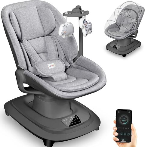 Baby Swings for Infants, Electric 3D-Motion Baby Swings with 7 Modes, 5-Point Harness, APP Control, 12 Preset Melodies, Indoor Toddler Swing for Boys Girls, Newborn Nursery Essentials (7-33lbs) in Kuwait