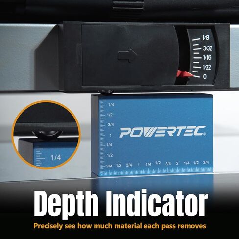 Powertec Pro Benchtop Thickness Planer - 13 "Workbench ، 15 Amp ، 3 -Blade ، Plantable Wood Planer for Woodworking ، W/شفاف 4" ميناء الغبار (PL1303) in Saudi Arabia
