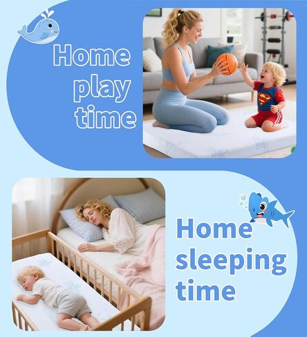 Pack and Play Mattress, 38x26'' Dual-Sided Memory Foam Pack N Play Mattresses for Playpen Playard Mini Crib Mattresses for Baby Includes Removable Washable Cover in Saudi Arabia