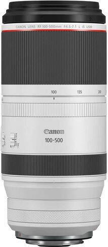 Canon RF 100-500mm f/4.5-7.1L هي عدسة USM-عدسة تكبير تليفوتوغرافية كاملة مع تثبيت الصورة وضبط السيارات السريعة للحياة البرية (4112C002) RF 1.4x + 64GB بطاقة الذاكرة in Kuwait