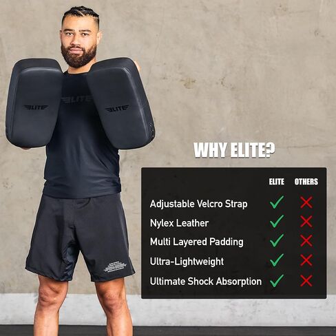 Elite Sports 2 قطعة من وسادات ركلة الملاكمة التايلاندية MMA، TKD للركبة والقدم والكوع هدف الركل زوج وسادة درع للفنون القتالية in Kuwait