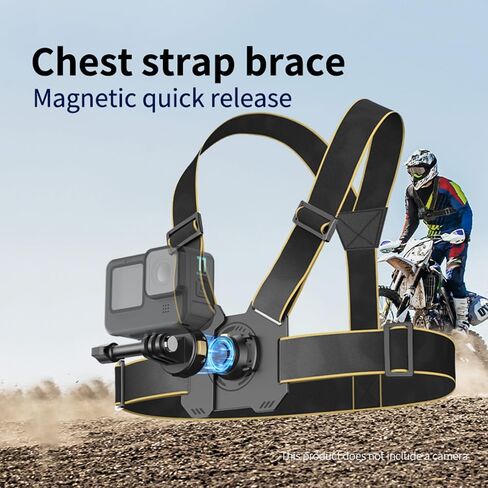 Chest Mount, Magnetic Quick Release Adjustable Chest Mount Harness for Sports Camera & Phone Adjustable Vest Style Chest Strap (TYPE1) in Saudi Arabia