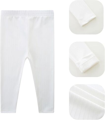 3 Pack Baby Girl Pants Set Solid Ribbed Toddler Girls Leggings for Infant Stretchy Fall Clothes in Kuwait