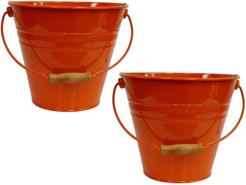5202E TA S-2 Enameled Galvanized Steel Recycling Bin-Storage Container, Tangerine - Set of 2 in Saudi Arabia