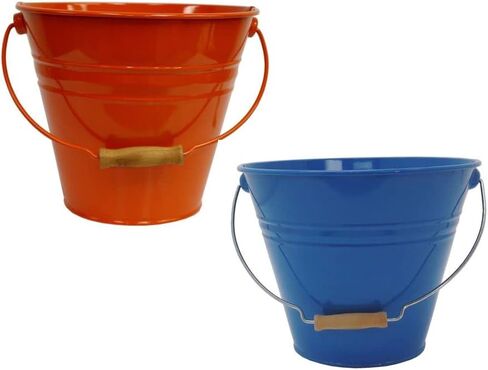 5202E B-TA S-2 Enameled Galvanized Steel Recycling Bin-Storage Container Blue & Tangerine - Set of 2 in Saudi Arabia