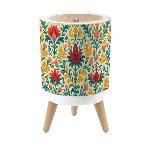 Bathroom Trash Can with Lid Surfer Dinosaur Seamless Dinosaur Drawing Fun for Kids Fabrics Garbage Bin Waste Basket for Kitchen Office Bedroom Decoration Diaper Pail 1.8 Gallon in Kuwait