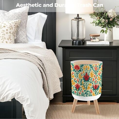 Bathroom Trash Can with Lid Surfer Dinosaur Seamless Dinosaur Drawing Fun for Kids Fabrics Garbage Bin Waste Basket for Kitchen Office Bedroom Decoration Diaper Pail 1.8 Gallon in Kuwait