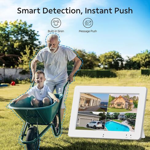 نظام كاميرات الأمان ، 3MP Cameras Outdoor ، WiFi Connect بـ NVR مع شاشة اللمس 7 "، 4CH 32GB SD ، زوجًا تلقائيًا ، مكونًا في اللعب ، 3 رؤية ليلية ، سجل 24/7 ، صوتيان ، مراقبة منزلية ، مراقبة منزلية in Kuwait
