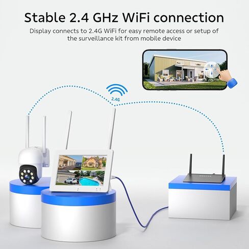 نظام كاميرات الأمان ، 3MP Cameras Outdoor ، WiFi Connect بـ NVR مع شاشة اللمس 7 "، 4CH 32GB SD ، زوجًا تلقائيًا ، مكونًا في اللعب ، 3 رؤية ليلية ، سجل 24/7 ، صوتيان ، مراقبة منزلية ، مراقبة منزلية in Kuwait
